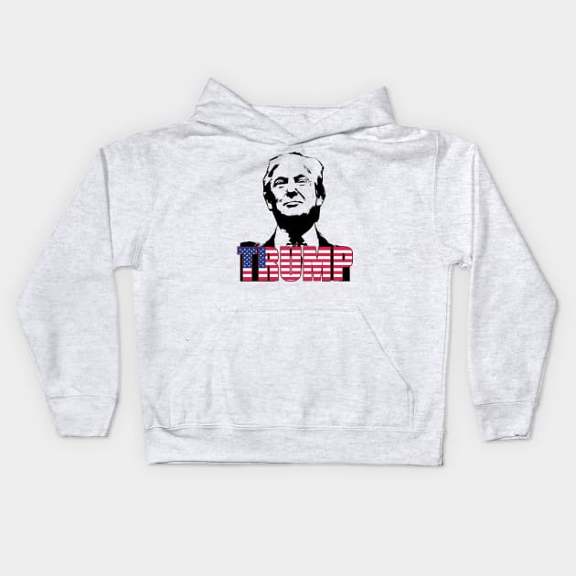 Patriot Trump President Bold Graphic Kids Hoodie by AltrusianGrace